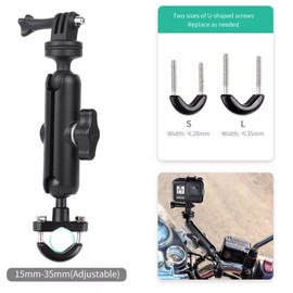 kitway Soporte Giratorio 360 para gopro y Camaras de accion en Motocicleta, manubrio, Bicicleta.