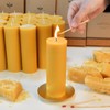 Yellow 2x6 inch Natural Beeswax Pillar Candles Set of 4