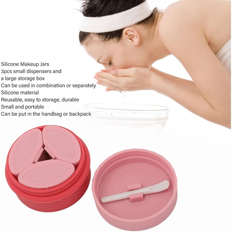 Juego de Recipientes de Maquillaje de Silicona para Viajes, Portátiles