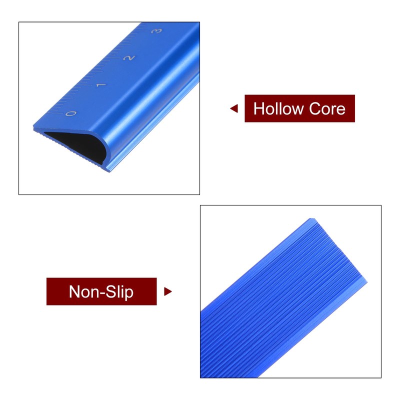 sourcing map Aluminum Hollow Scale Ruler 15cm Metric Triangular Metal