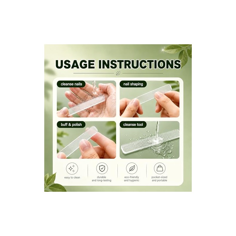 Premium Glass Nail File Set - Salon-Grade Nail Care Essentials