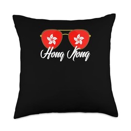 Hong Kong Flag for proud Patriots Hong Kong Throw Pillow, 18x18, Multicolor