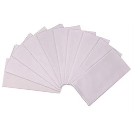 Vamqor 100% Cotton 10 Pack Fine Bandanas（Solid white）