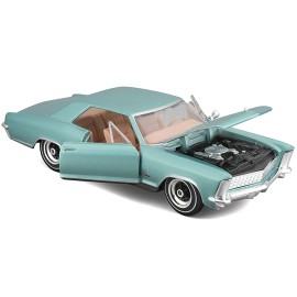 DCD 1965 Buick Riviera Gran Sport Light Blue Metallic Special Edition Series 1/26 Diecast Model Car by Maisto