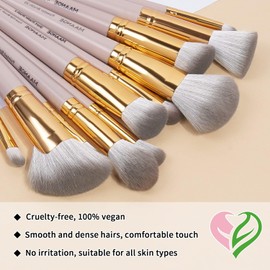MAANGE Brochas para Maquillaje Profesional 25 Piezas Set de Brochas Maquillaje Kabuki Sombra de Ojos Brocha Maquillaje con Caja de Regalo Gran Aplicación Suaves y Cruelty Free (Rosa)