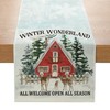 ZCHOMI Winter Deer Trees Table Runner 13x72 Inch Snow Treehouse
