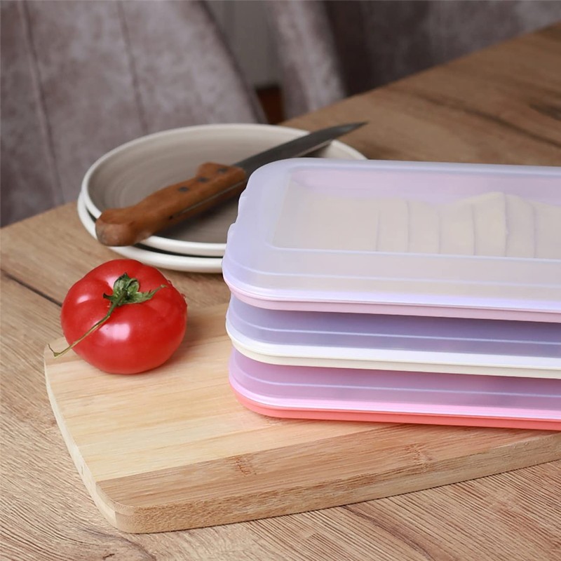 Set of 3 Food Storage Containers with Integrated Serving Plate,