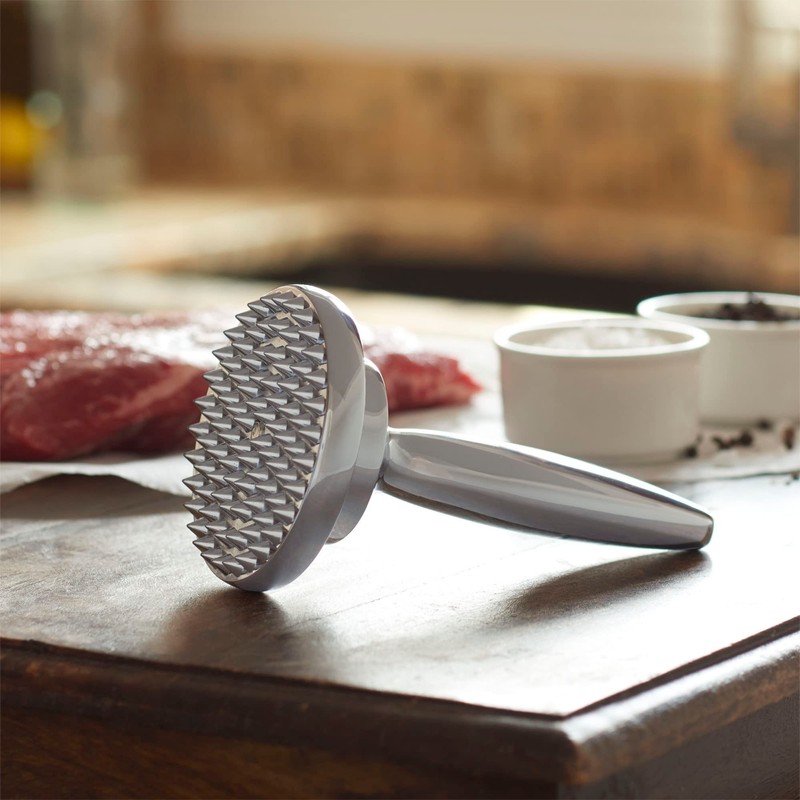 Household Essentials Meat Tenderizer, Reversible Dual Use, Chrome Plated