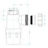 SPARES2GO Waste Bottle 40mm Basin Bidet Urinal Bathroom Kitchen 75mm