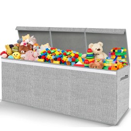 Pantryily Extra Large Toy Box for Girls Boys - Collapsible Kids Toy Chest Boxes Organizers and Storage for Livingroom,Playroom,Closet 35.8"x12.6"x16"(Grey)