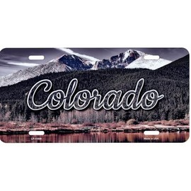 Colorado Scenic Background Metal License Plate
