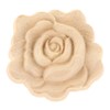 F Fityle 4Pcs Wood Carved Applique Onlay Rose Flower Carving