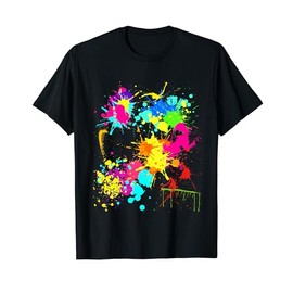 Color Splatter Colorful Paint Party Funny Team T-Shirt