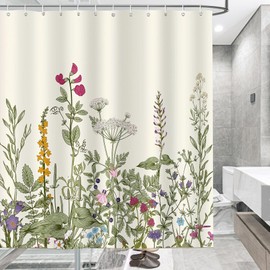 Generic Shower Curtain for Bathroom,Tropical Leaves Fabric Cloth Shower Curtains for Morden Bathroom Decor,Fabric Waterproof Bathroom Curtain with 12 Hooks,180 x 180 cm (Rustic Flower)