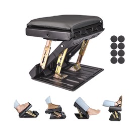Leermart Foot Rest for Under Desk at Work 4-Level Height Adjustable, Ergonomic Foldable Footrest for Office, Gaming,Computer, Soft & Removable Pad Desk Foot Stool Suitable for All Seasons (Gray)
