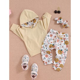 oklady Baby Girl Clothes Infant Girl Hoodie Tops Floral Pant Toddler Girl Fall Winter Outfits 12-18 Months