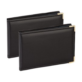 Kenro APL Photo Albums (Pack of 2) - 6x4 Photo Album (10cm x 15cm) for 36 Photos. Landscape Photo Album with Gilt Corners & Protective Cover. Black Leather Look Photo Album, Carlton Series - APL150