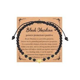 JSDDE Women's Pearl Bracelet Genuine Natural Stone Bracelet with Heart Pendant Adjustable Braided Women's Bracelet Lucky Bracelet Jewellery for Women, Gemstone, No Gemstone