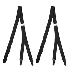 Hero's Pride Shirt Stays for Men, Durable Shirt Tucker for Police and Law Enforcement, 1 Pair of Garter Tuckers, White, Y-Style Footloop Button Clasp