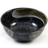 Japanese Ceramic Noodle, Sushi & Soup Bowl in Mottled Black