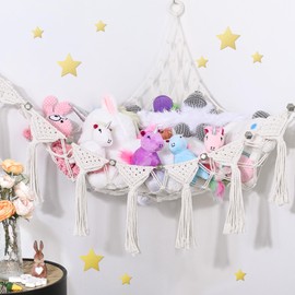 Aolex Cuddly Toy Storage, Hanging Toy Organiser for Plush Toys, Children's Room Toy Storage Holder, Space Saving & Stable