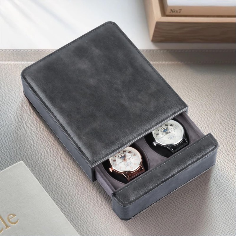 Baskiss Luxury PU Drawer Watch Case, Watch Storage Box, Collection