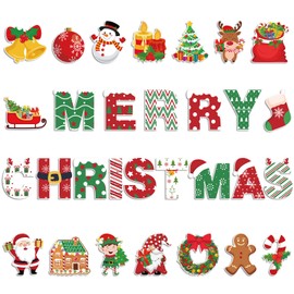45 Pcs Christmas Cutouts Christmas Bulletin Board Decorations Xmas Paper Cut Outs for Winter School Classroom Christmas Candy Party Supplies