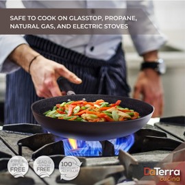 Frying Pan | 11 Inch Nonstick Pan | Cook Effortlessly Non Stick Frying Pan | Ceramic Pan with No PTFE or PFOA Chemicals | Cooking Pan Works on Electric & Gas Stoves | Made In Italy by DaTerra Cucina