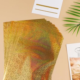 100Pcs 7.9x11.4inch Toner Reactive Foil，Foil Paper for Toner Foiling Foil by Laser Printer and Laminator, for Scrapbooking Paper Crafts （ Gold Crystal Point）