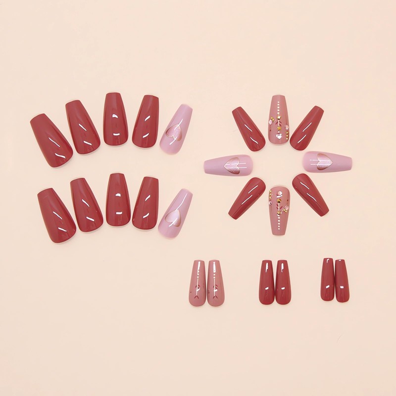 KAICCOSO Valentine's Day 24pcs Medium Square Pink & Red Heart