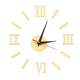 OTOTEC Modern 3D Wall Clock with Roman Numerals Frameless Large Acrylic Wall Decoration for Home Office Living Room Bedroom Gold