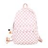 MININAI MININAI Y2K Aesthetic Checkered Backpack with Kawaii Pendant Checkerboard