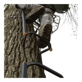 Muddy Outdoors Stagger Steps Packable Rock Solid Steel Ladder System for Tree Climbing & Use on Crooked or Leaning Trees - 12.25' Total Height / 3 Sections - Single Step/Stick