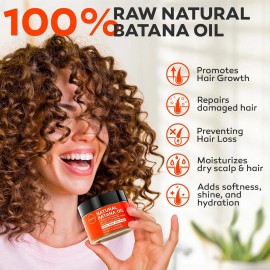 100% Pure Raw Batana Oil for Hair Growth - Unrefined Pure 100% Organic