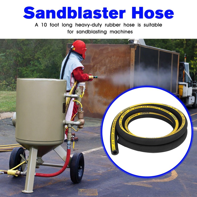 Sandblast Hose 1/2" ID, 1" OD, 10 Ft Long Heavy