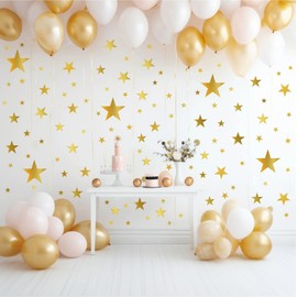 10 Sheets Golden Star Wall Stickers for Bedroom Living Room Girls Room Decoration Star Wall Art Sticker for Kids Room Baby Nursery Room Wall Decals Interior Wallpaper PVC Murals