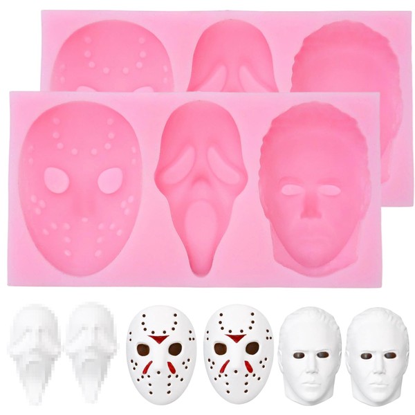 2 Pcs Halloween Skull Molds 3 Cavity Fondant Molds Candy