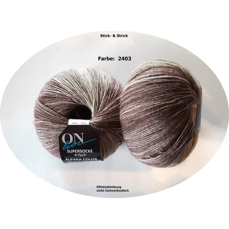 ONline 2403 Super Socks Assorted 275 Alpaca Colour 100 g