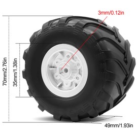 OGRC 1.0 RC Monster Truck - Juego de llantas de llanta para FCX24 SCX24 C10 JLU Deadbolt Gladiator Bronco 1/24 Crawler Car (plata)