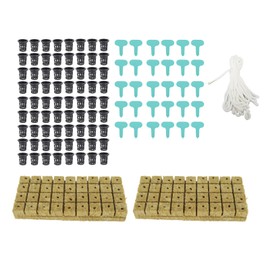 CHICIRIS 72 Juegos de Cubos de Lana de Roca de 1 Pulgada con Macetas de Red de 2 Pulgadas, Kit Hidropónico para el Hogar, Fácil de Trasplantar, Diseño Ranurado, Contiene 72 Cubos de Lana