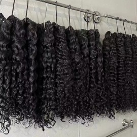 Factory Raw 100% Human Hair Extensions Vietnamese Deep Wave Water Wave Burmese Curly Afro Kinky Pixie Curlycolor: burmese curly, Stretched Length: 10 Inches