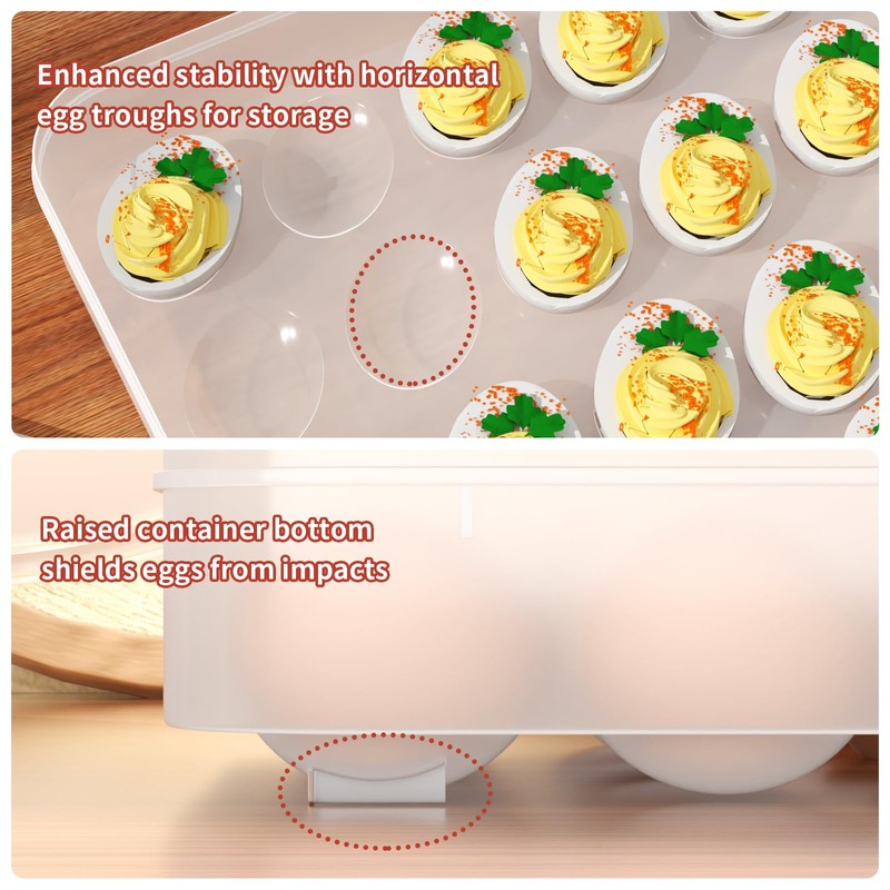 Newness Deviled Egg Containers with Lid, (Set of 2), Plastic