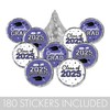 Purple Graduation Party Favors Stickers for Chocolate Kisses, Class of