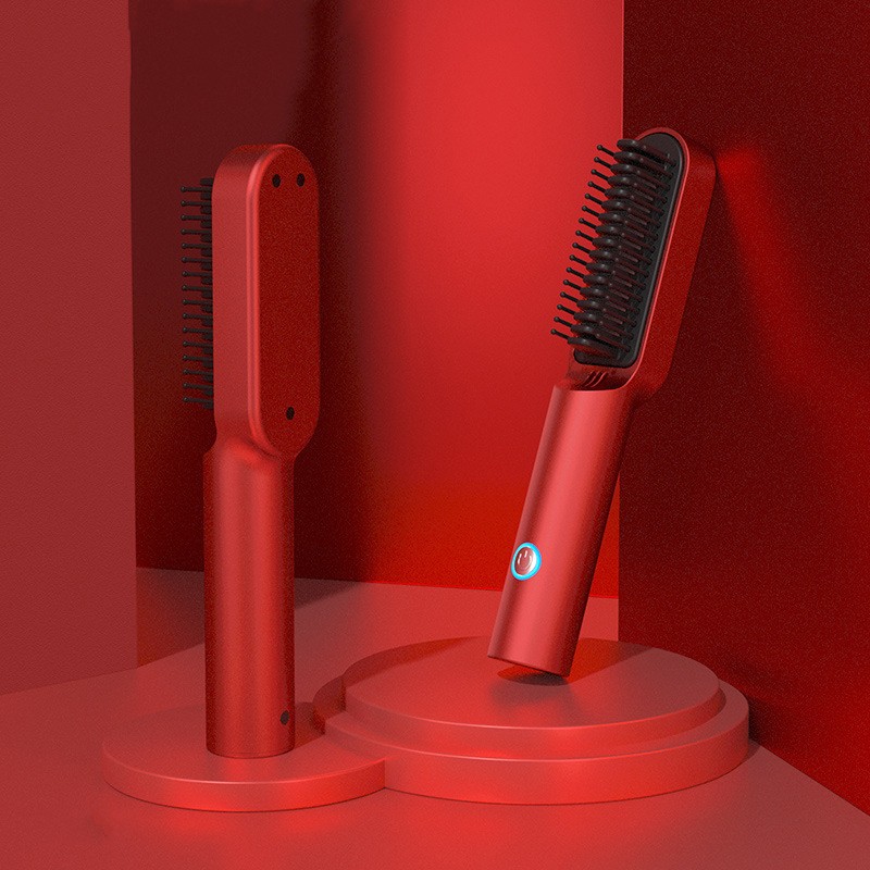 Electric Straightener Comb Mini Portable Fast Heating Rechargeable Multifunctional Straight