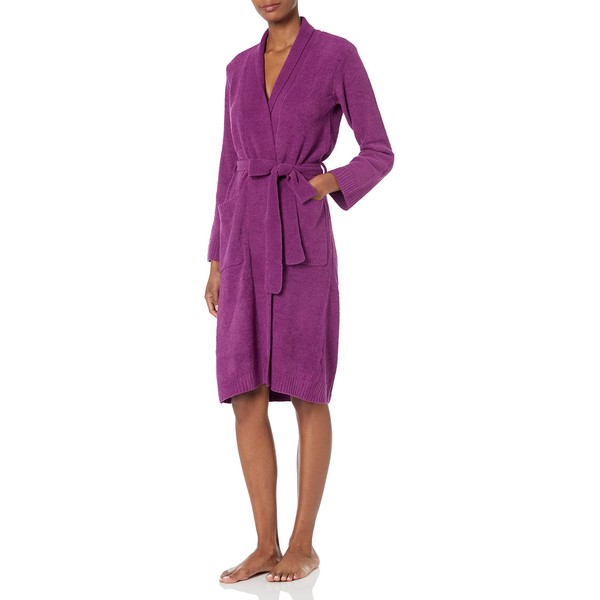 N Natori womens Aura-solid Robe Length 40", Persian Purple, Medium