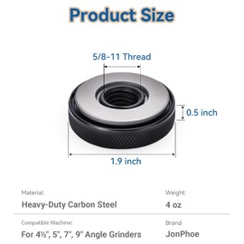 2PCS 5/8-11 Thread Angle Grinder Nut Kit, 5/8"-11 Flange Metal Lock Nut with Storage Box (No Wrench Required), Compatible with 4.5"/5" Grinders from Milwaukee, Metabo, Dewalt, Bosch, Ryobi, Bl