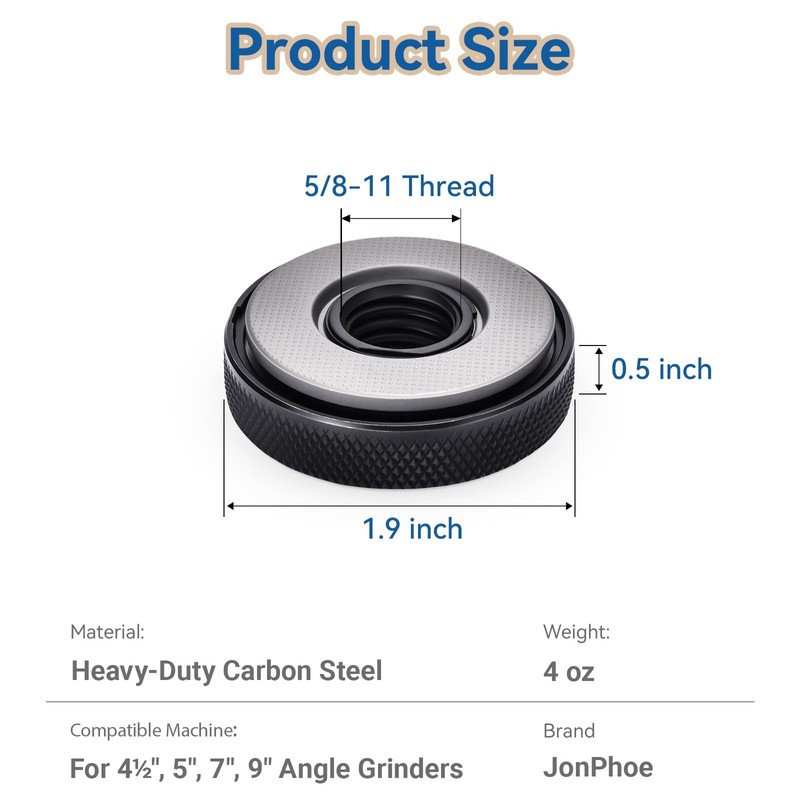 2PCS 5/8-11 Thread Angle Grinder Nut Kit, 5/8"-11 Flange Metal