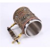 IDECOR Taza Tarro 3d Retro Vikingo Gotico Resina Y Acero