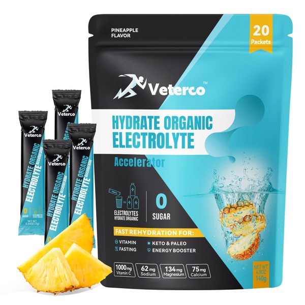 Veterco Hydration Electrolyte Powder, Electrolyte Drink, Hydration Supplement Drink Mix,