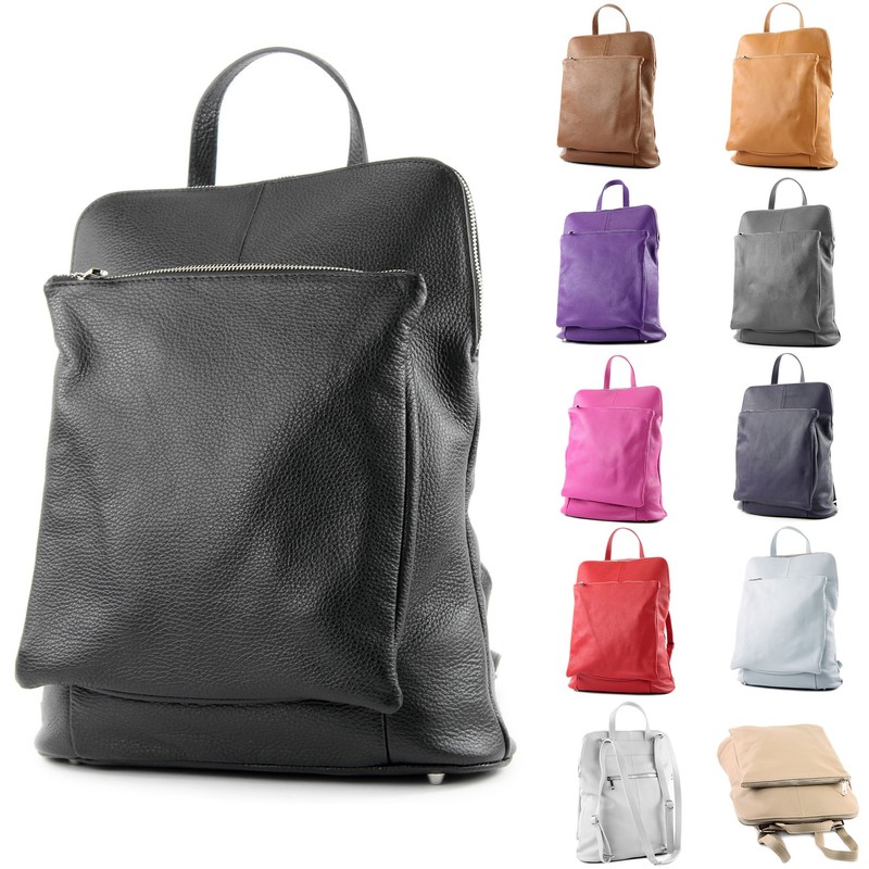 modamoda de T141 Women's Leather Backpack Shoulder Bag Handmade in